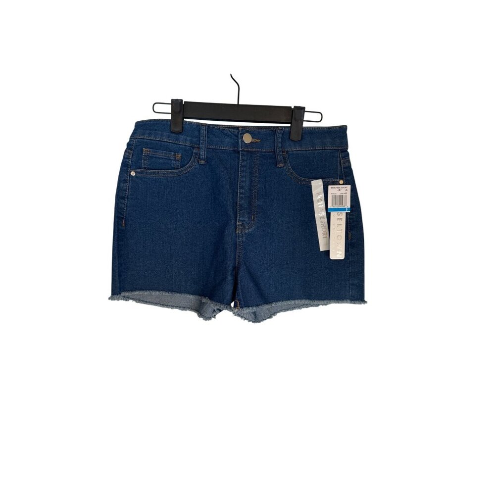 NWT Tinsel Town 9/29 High Rise Denim Shorts Blue Frayed Hem Casual Summer